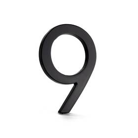 Mhn-06-f-bk1-9 Montague Metal Products Solid Aluminum Modern Floating Address House Numbers 6 Inch Powd