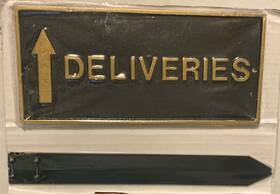 Sp-101s-w-bg Montague Metal Products 7.25 Inch X 15.25 Deliveries With Up Arrow Standard Rectangle Wall Plaque