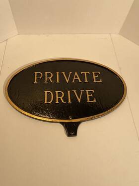 Sp-3sm-bs-ls Montague Metal Products Black And Gold Private Drive Sign