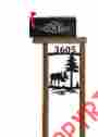 Moose151p Unbranded Moose Rustic Cedar Log Mailbox Post-clingermans Wildlife Decor