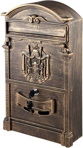 Mopam 313103179130 Wall Mount Locking Mailbox Vintage Lockable Metal Mailboxes Large Capacity