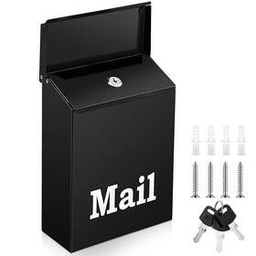 Hui-morningro-0984 Morningro 10 X 7 3 Inch Small Black Mailbox With Lock For Outside Wall Mount Classic