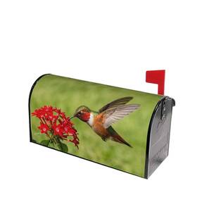 Mount Hour 698735144009 Hummingbirds Birds Spring Summer Red Flowers Blossom Mailbox Covers Magnetic