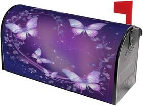 Mount Hour 698735145334 Purple Butterfly With Glowing Firework And Sparkle Star Mailbox Covers Magnetic