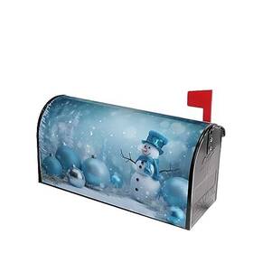 Mount Hour 698735147062 Merry Christmas Snowman Mailbox Covers Magnetic 25.5x21 In Black6