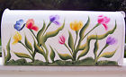 E1100w00 Mount Tulips Decorative Hand Painted Mailbox Post