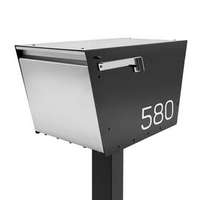Movo Home 627987429732 Walter Post Mount Mailbox Modern Curbside Stainless Steel Large Locking Black