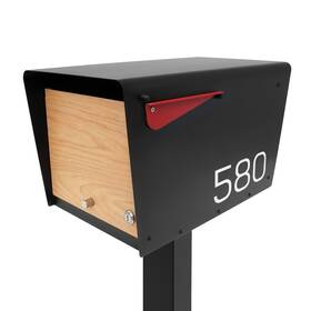 Movo Home 628678229259 Charles Mailbox Post Mount Curbside Security Lock Large Black