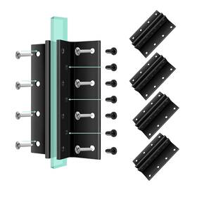 Dt00243f Muzziou 4 Pcs T Post Mounting Bracket Black Metal Plate For Wood / Sign M
