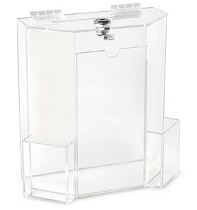 My Charity Boxes 610877656646 Donation Collection Office Suggestion Acrylic Ballot Box 9 X 8 Inch With Disp