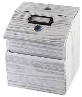 My Charity Boxes 636601431778 Wood Donation Collection Box Office Suggestion Ballot With Wide S