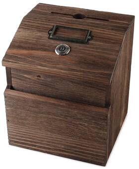 My Charity Boxes 636601431785 Wood Donation Collection Box Office Suggestion Ballot With Wide S