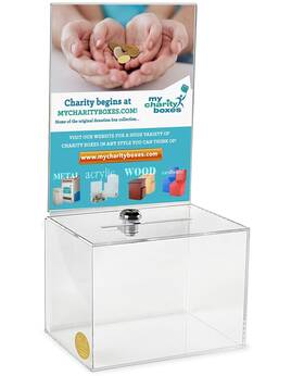 My Charity Boxes 720825540283 Acrylic Donation Ballot Box Fundraising Coin Collection Tip 6.5 Inch