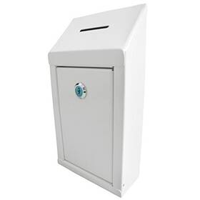 My Charity Boxes 722512254732 Metal Donation Box Steel Collection Office Suggestion Secure