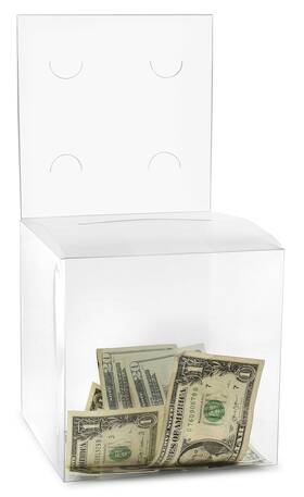 Pb-05 My Charity Boxes Clear Plastic Raffle Ballot With 4 Inch Slot Suggestion Box For Office And Events