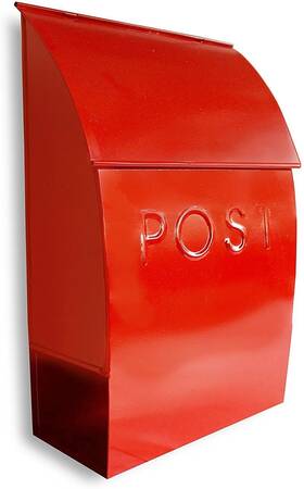 Nach 770327449034 Milano Pointed Red Mailbox - Rustic Mailboxes For Outside With Newspaper Hold