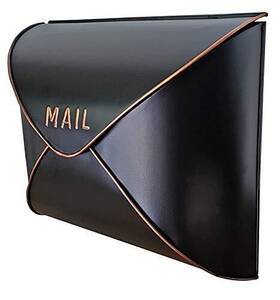 Nach 881391005085 Envelope Wall Mount Mailbox Maximum Rust Protection Metal Black And
