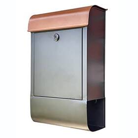 Nach 881391031206 Dominion Modern Lockable Mailbox With Built-in Newspaper Holder Wall Mount