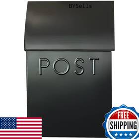 B0083fcgva Nach Wall Mount Mailbox 15x10x4 Black Waterproof With Newspaper Holder