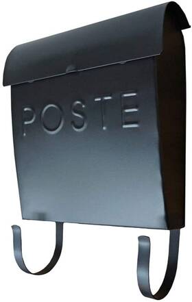 B00csid80q Nach Black Wall Mount Mailbox With Detachable Newspaper Holder French Euro