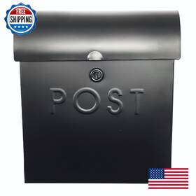B0bz9x2z9y Nach Locking Black Wall Mount Mailbox - Durable Waterproof Rust-resistant