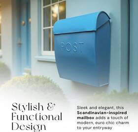 Uh-1001blu Nach Large Euro Modern Mailbox 15.07 X 12.44 5.39 Inches Blue Wall Mount