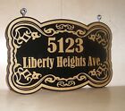 Name.2 Personalized Wood Sign For Mailbox Post.numbers.street Sides Engraved.gft
