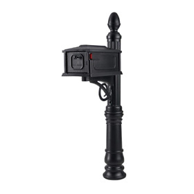 New Gibraltar Black Stratford Mail Box Heavy Duty Mailbox And Post Combination