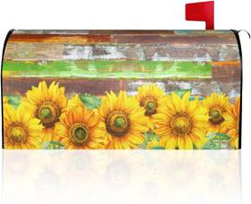 Jp24032109 Nitang Caajijin Sunflowers Mailbox Cover Size 21 X 18 Inches Magnetic Mail Yellow Flower M