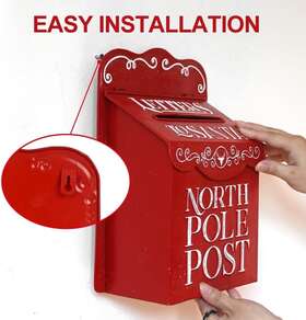 Bfxa0184 Northpole Letters To Santa Mailbox Wall Mount North Pole Post Vintage