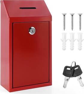 Nufiwra 313114544507 Metal Donation And Collection Box Secure Wall-mounted Suggestion With Lock