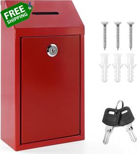 Rx-124-us Nufiwra Metal Donation And Collection Box Secure Wall-mounted Suggestion With Lock