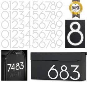 Oladot 718255980212 2 Inch Reflective Mailbox Numbers Sticker 0-9 5 Sets Modern Black