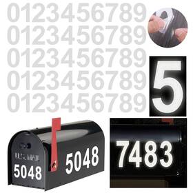S06681 Oladot Reflective Mailbox Numbers Sticker Decal Die 2 Inch X 5 Sets White