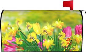 O505 Oplp Spring Flowers Waterproof Mail Cover Magnetic 21x18 In 7