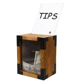 Owlgift 714169613444 Rustic Reclaimed Style Solid Wood Lockable Suggestion Box Donations Col