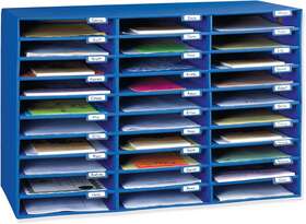 Pacon 696535744580 Classroom Keepers Mailbox 30-slot Blue 21h X 31-5/8w 12-3/4d 1 Unit