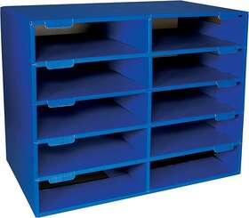 Pac001309 Pacon Corp. Classroom Keepers Sturdy Cardboard Mailbox 10-slot Blue 16-5/8 Inch H X 21 W 12