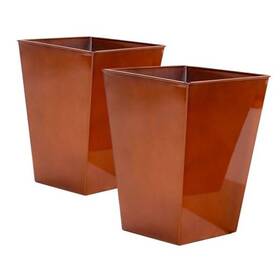 Zy2426lq-28 Paishun 18in Metal Square Tall Copper Planter Box With Drainage Hole Set Of 2