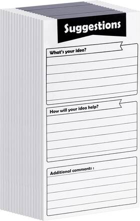 Pajean-cards-0037 Pajean 400 Sheets Suggestion Cards Comment Slips Complaint Black