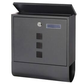 Parrency 791281868990 Wall Mounted Mailboxes With Key Lock Medium Capacity Mailbox Black 3 3/5 Inch X 13 2