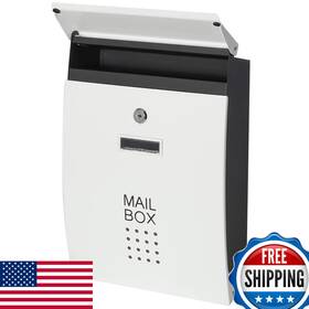 Parrency B07wr6yt7g Locking Mailbox Wall Mountedsecurity Metal Drop Mail Boxes