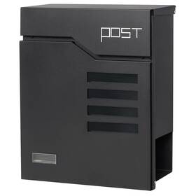 B099fbhxpt Parrency Metal Wall Mount Locking Mailbox Outdoor Black 12.9x4.1x14.2
