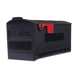 Patriot Black Medium Plastic Post Mount Mailbox