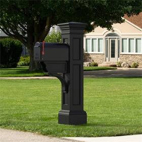 Pr-4753-2141371 Pemberly Row Weatherproof Traditional Plastic Mail Post In Black