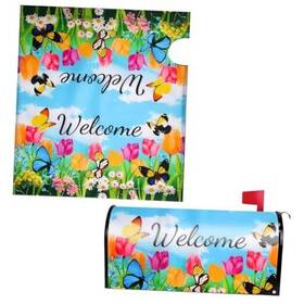 1016509 Peutier Flowers Mailbox Cover 21x19 Inch Standard Size Spring Summer Floral