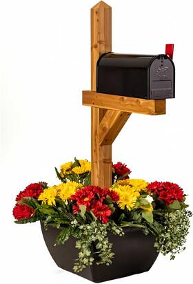 Planters 744110108606 Mailbox Planter Box Fits True 4x4 3.5 Inch And 6x6 5.5 Posts Wrap-around Resin