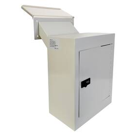 Plugsharge 648564110881 Rainproof Through The Wall Locking Mailbox With 10-inch Adjustable Chute Gray