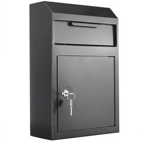 Pochar 850023851130 Metal Wall Mount Locking Deposit Drop Box Safe - Heavy Duty Lock For Keys