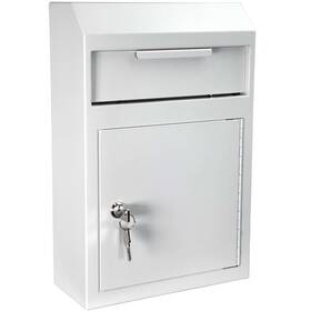 Pochar 850023851833 Metal Wall Mount Locking Deposit Drop Box Safe - Heavy Duty Lock For Ke